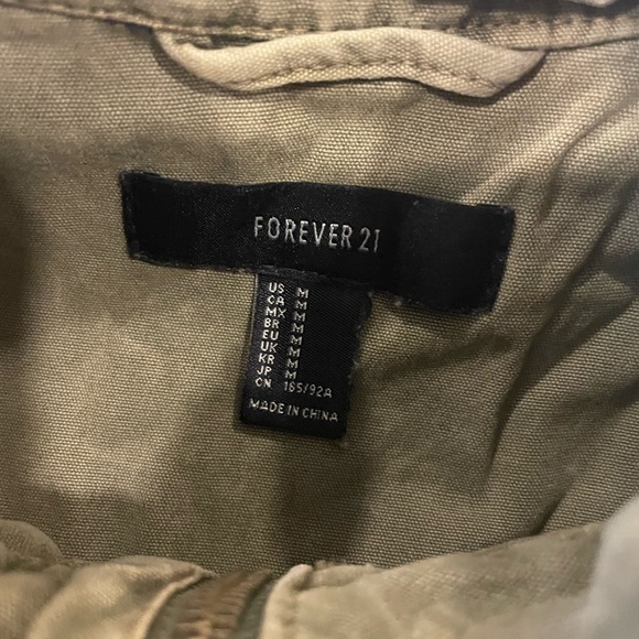 🦤 Forever 21 army green utility jacket coat M - Picture 6 of 7